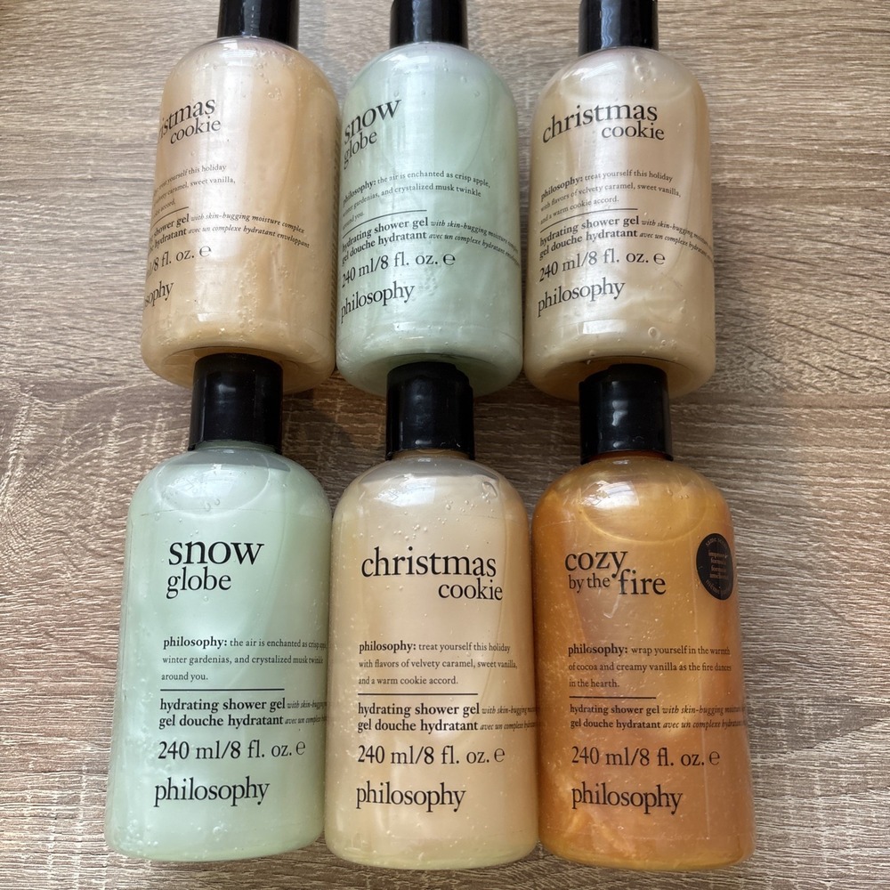 NEW LOT OF 6 Philosophy Christmas Cookies Cozy Fire Hydrating Shower Gel 8